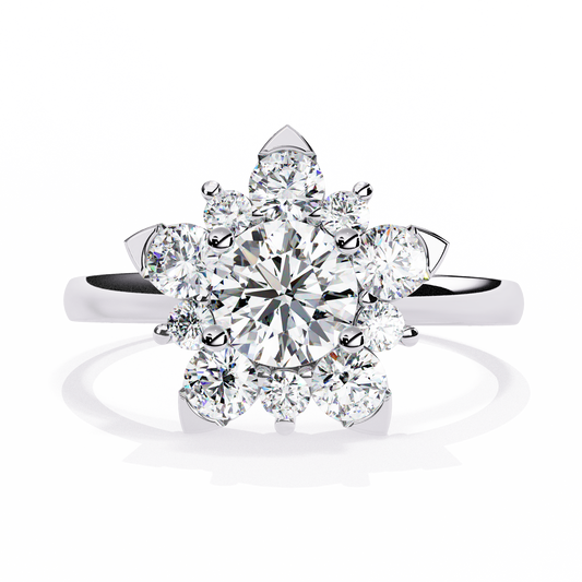 Solitairekart 1.2 Carat Starburst Natural Diamond Ring  18K
