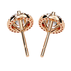 1.94 Carat Unique Round Halo Stud Earrings in 10Kt Gold – Party Wear