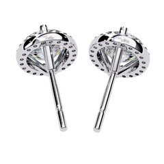 1.94 Carat Unique Round Halo Stud Earrings in 10Kt Gold – Party Wear