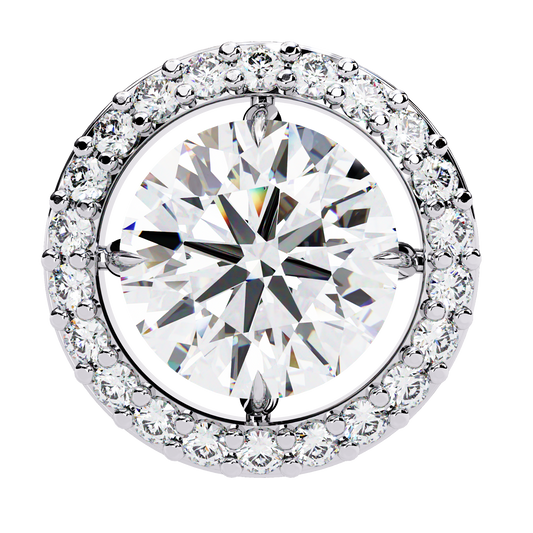 0.92 Carat Round Halo Lab-Grown Diamond Earrings