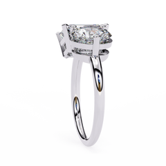 The Nicole 4.05 Carat Emerald & Round Cut Toi et Moi Engagement Ring