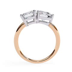 The Nicole 4.05 Carat Emerald & Round Cut Toi et Moi Engagement Ring