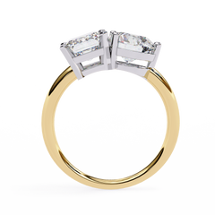 The Nicole 4.05 Carat Emerald & Round Cut Toi et Moi Engagement Ring
