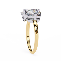 The Nicole 4.05 Carat Emerald & Round Cut Toi et Moi Engagement Ring